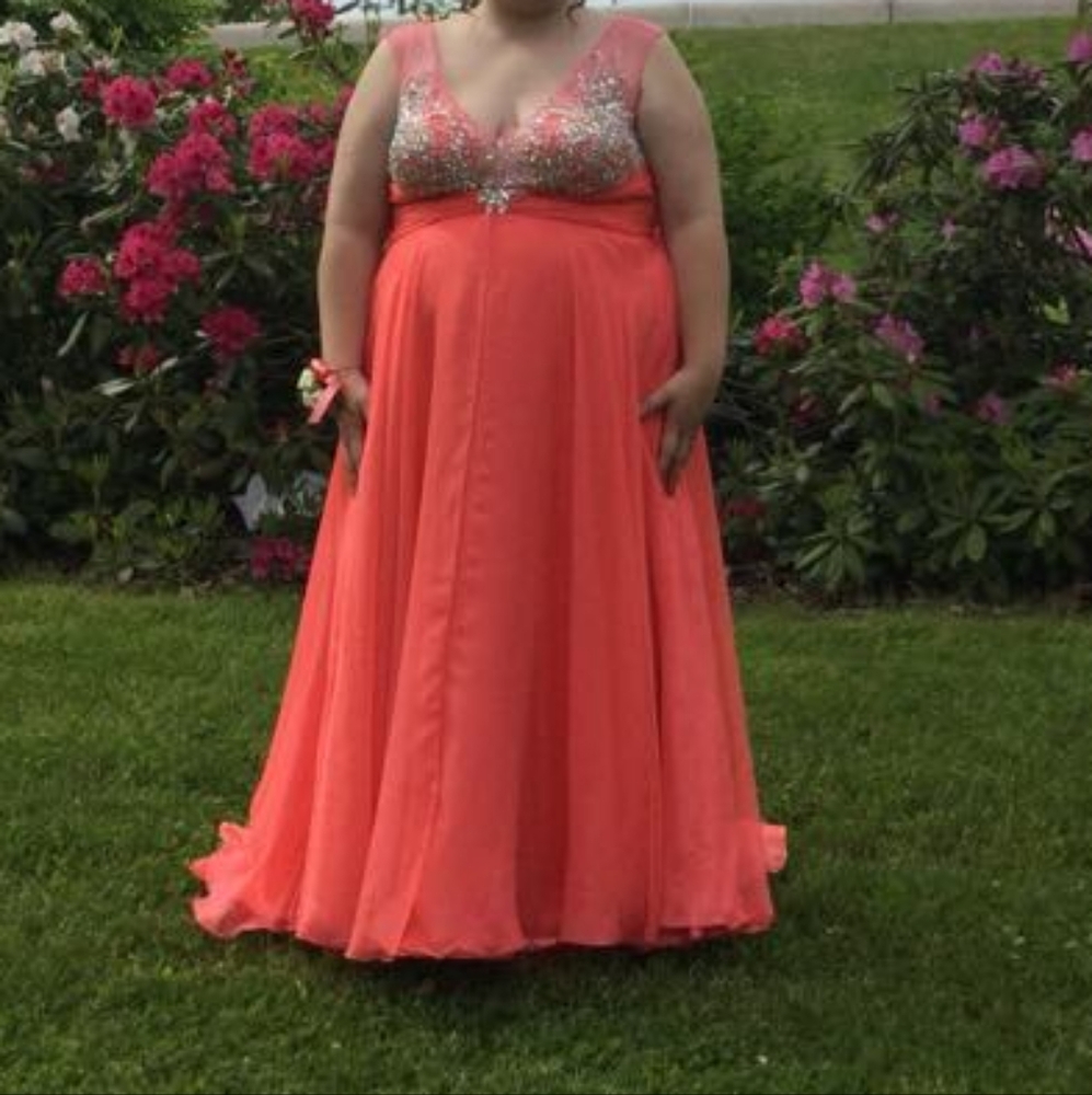 Elegant Coral Prom Dress